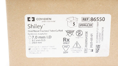 Covidien 86550 Mallinckrodt Oral/Nasal Tracheal Tube Cuffed 7x9.7mm(x)- Box of 5